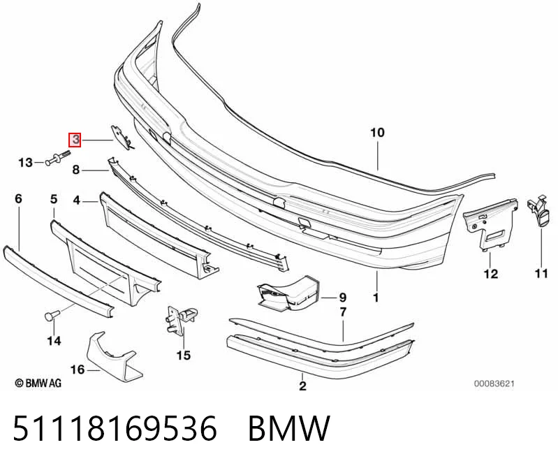 Comprar Tapa del gancho de remolque del parachoques delantero BMW 7  E38 a bajo precio