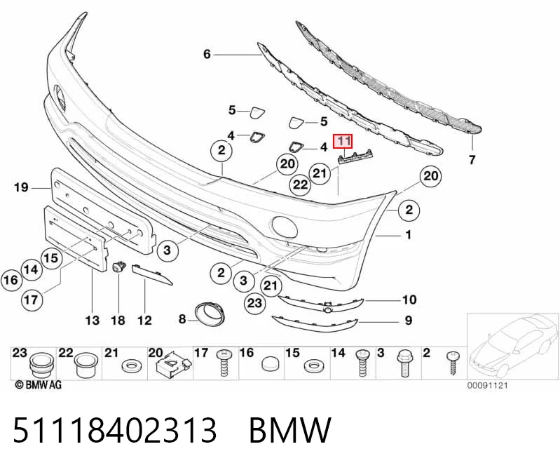 Soporte de parachoques delantero para BMW X5  E53
