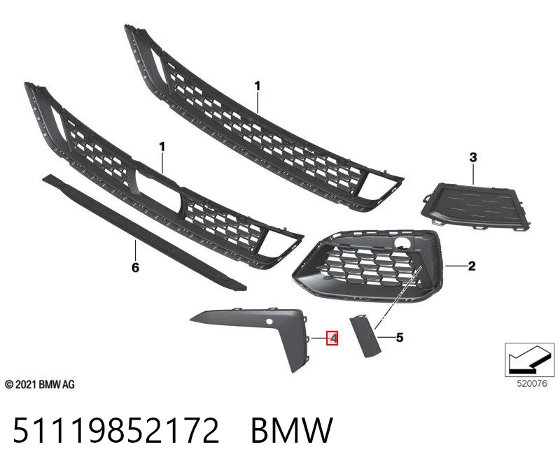 51119852172 BMW Protector, paragolpes