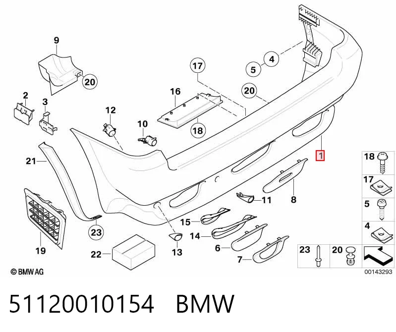  Parachoques trasero BMW X5 