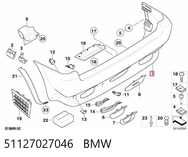 Comprar Parachoques trasero BMW X5 E53 a bajo precio