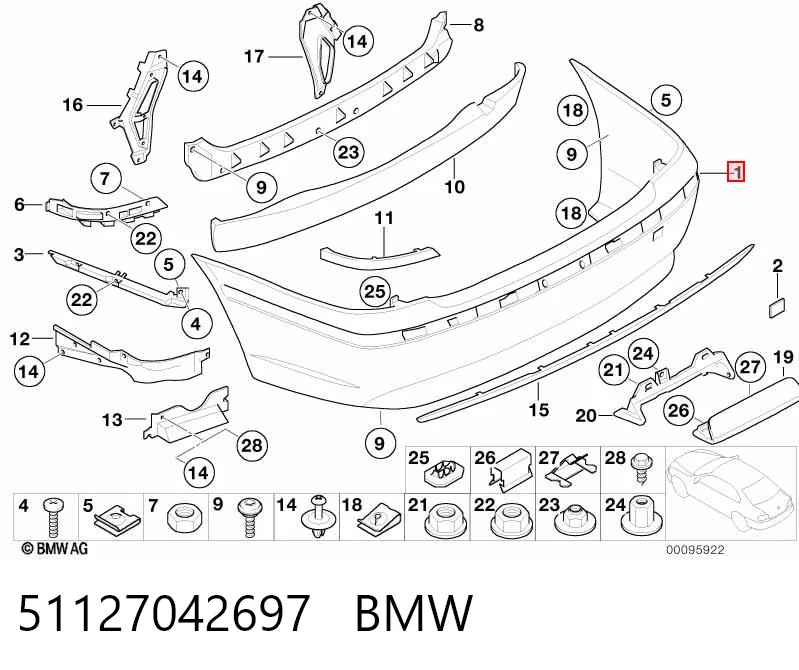 Defensa trasero BMW 7  (2001-2008)
