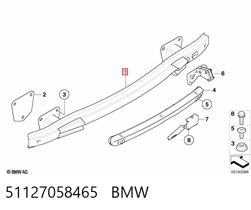 Refuerzo parachoque trasero BMW 1  (2006-2012)