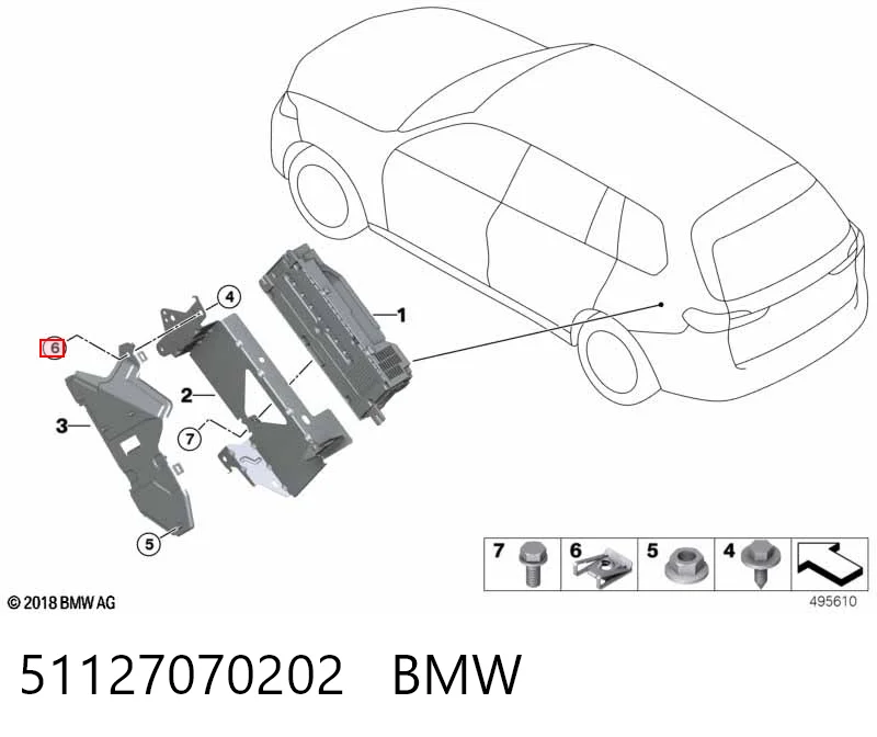 51127070202 BMW Tuerca remachable para tornillo autorroscante