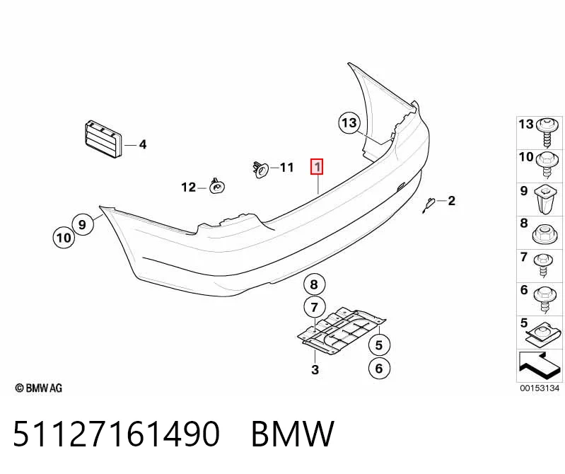 51127161490 BMW Defensa trasero