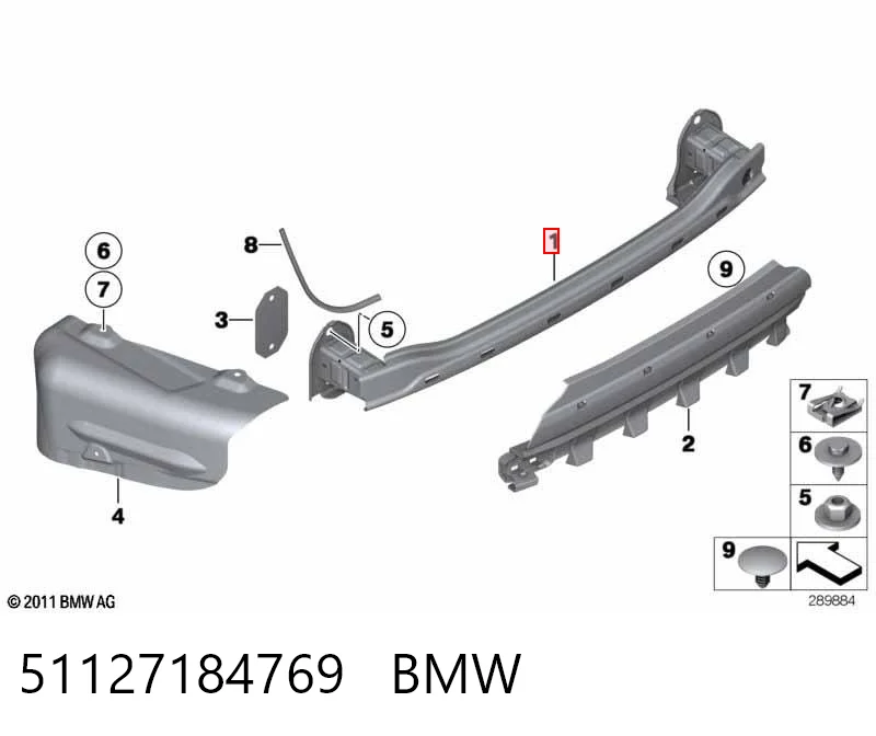 51127184769 BMW Refuerzo de parachoques trasero
