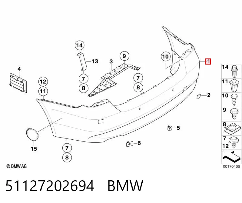 51127202694 BMW Defensa trasero