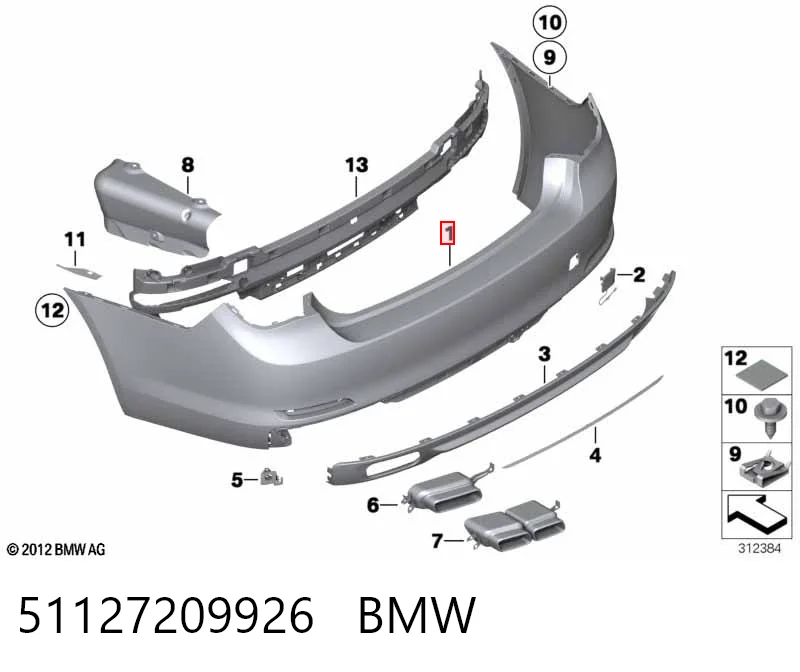Comprar Parachoques trasero BMW 7  F01, F02, F03, F04 a bajo precio