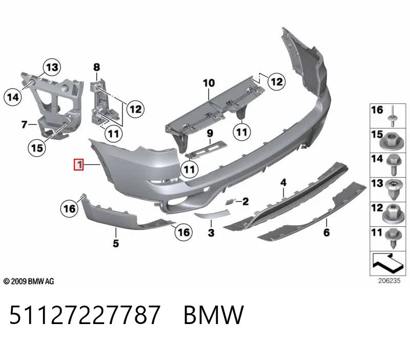 51127227787 BMW Defensa trasero