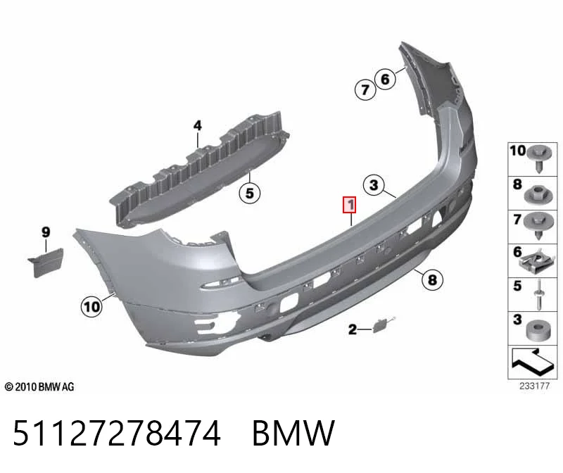 Defensa trasero BMW X3 (2010-2017)
