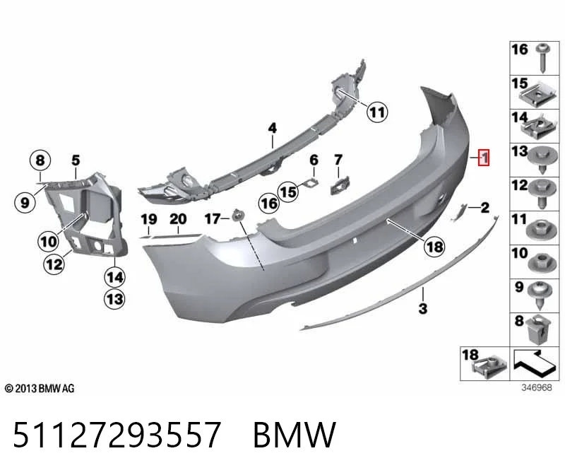 Parachoques trasero para BMW 1 F21