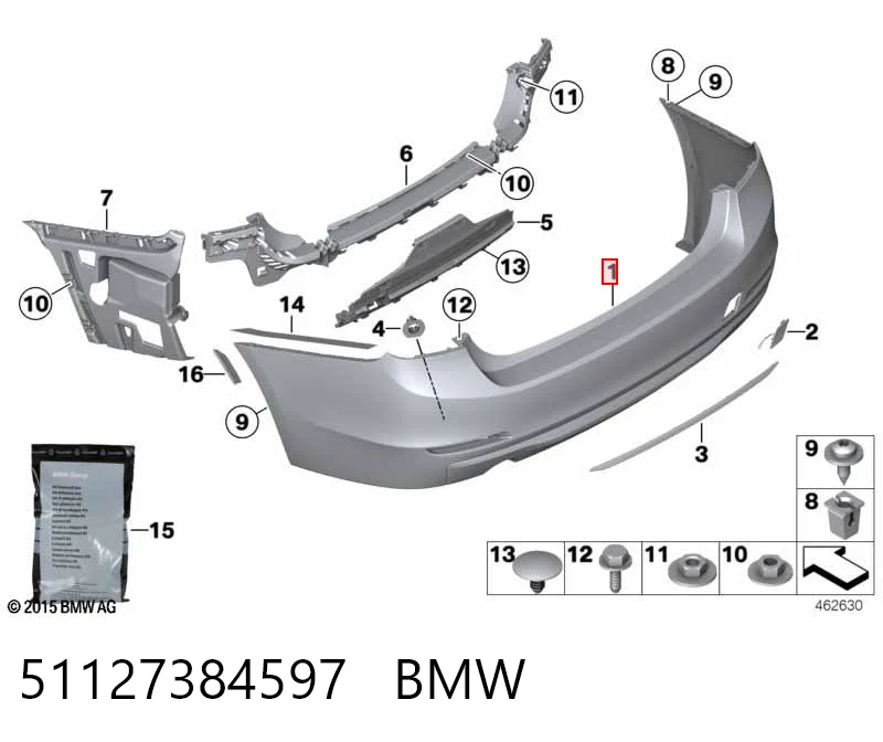 51127384597 BMW Defensa trasero