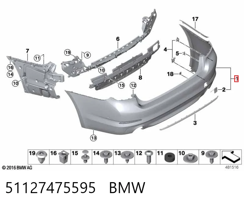 51127475595 BMW Defensa trasero