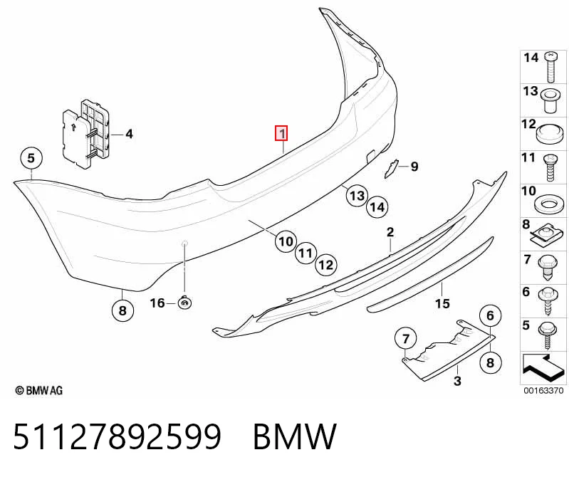 51127892599 BMW Defensa trasero