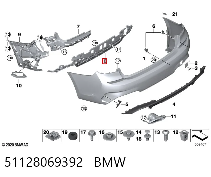 Comprar Soporte de parachoques trasero BMW 3  G20, G80, G28