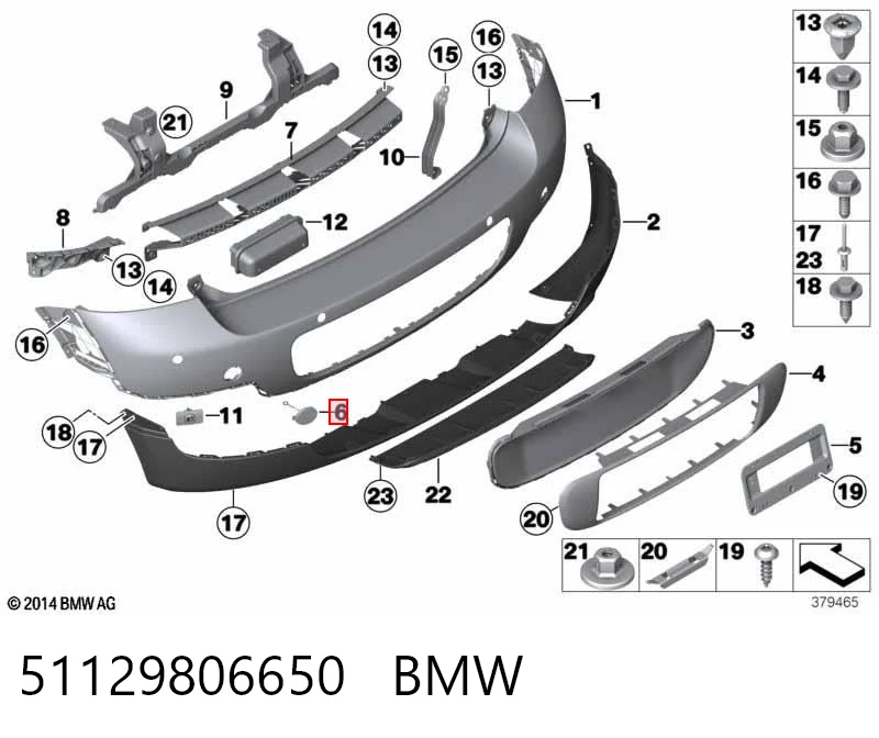 51129806650 BMW Tapa de gancho de remolque trasero del parachoques
