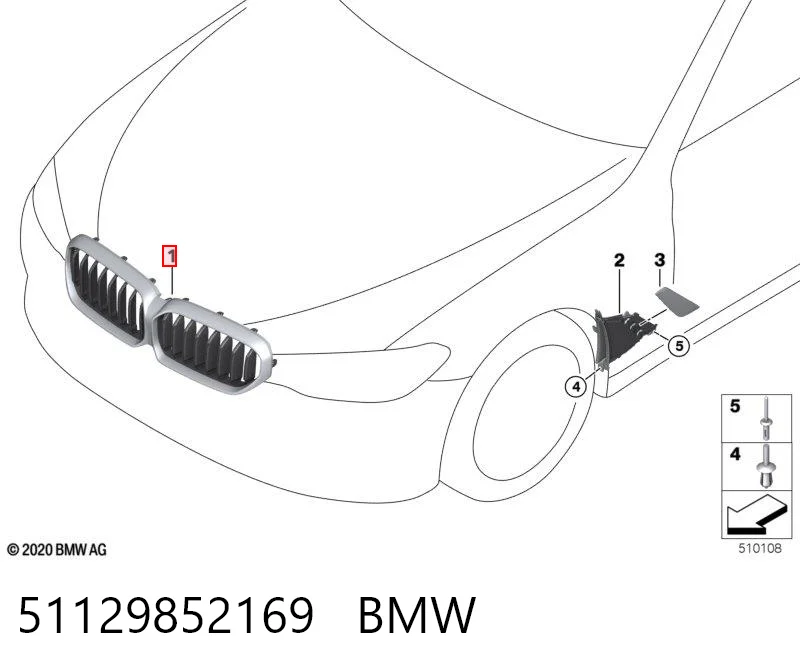 51129852169 BMW Calandra