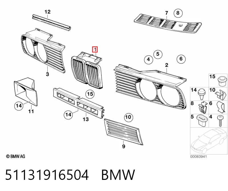 51131916504 BMW Calandra