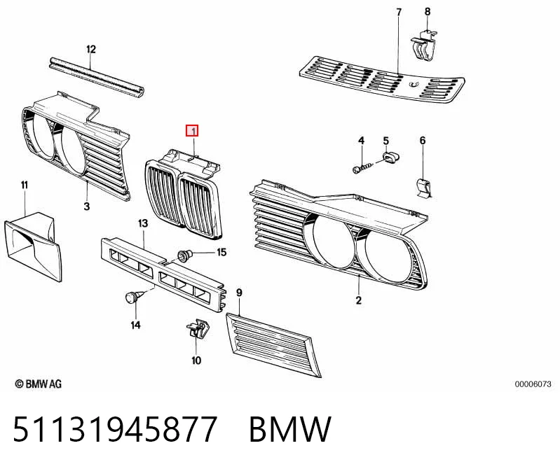 51131945877 BMW Calandra