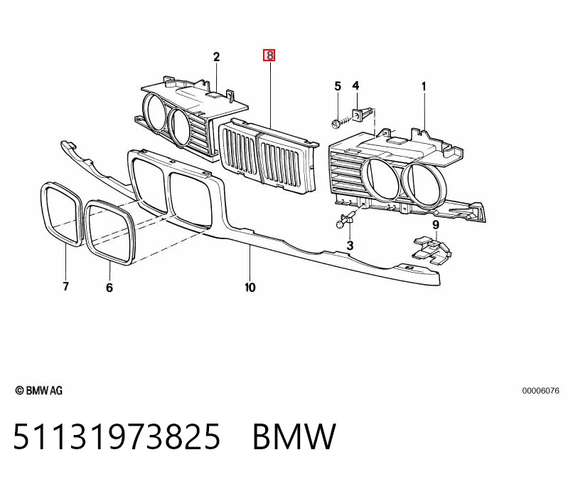 Comprar Parrilla del radiador BMW 5  E34 a bajo precio