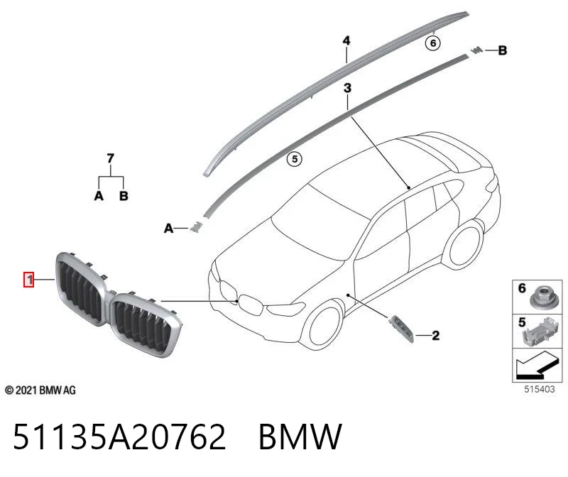 51135A20762 BMW Calandra