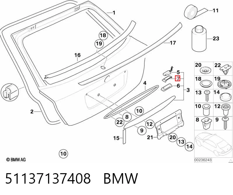 Luz matricula para BMW 3 E46