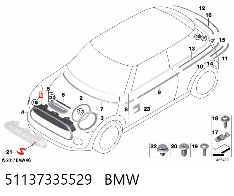 Comprar Parrilla del radiador Mini Cooper  F57 a bajo precio