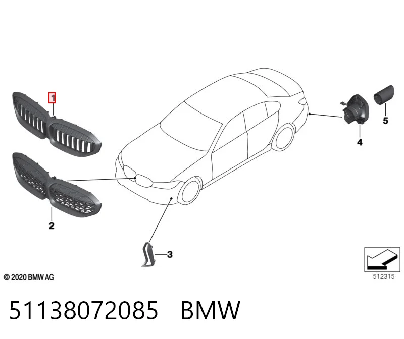 51138072085 BMW Calandra