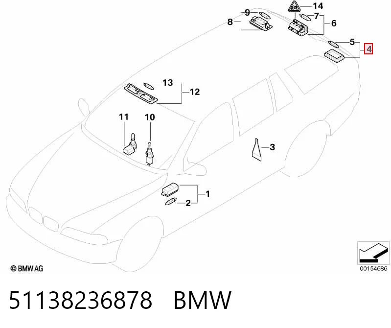 51138236878 BMW Luz de matricula
