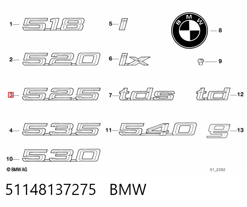 Comprar Emblema de tapa de maletero BMW 5 E34 a bajo precio