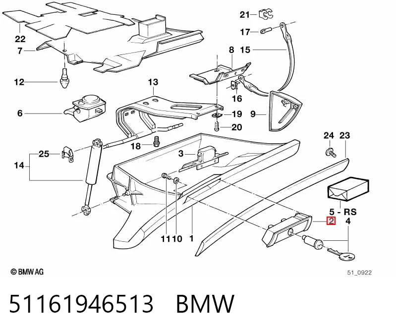 51161946513 BMW Manija de guantera
