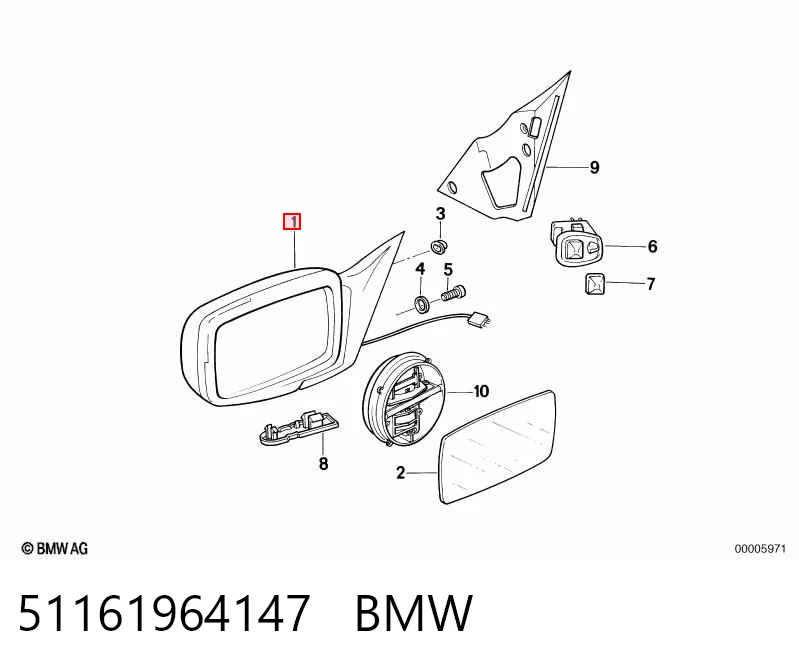Comprar Espejo retrovisor izquierdo BMW 7  E32 a bajo precio