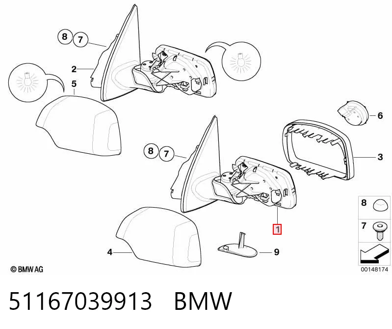 51167039913 BMW Espejo retrovisor izquierdo