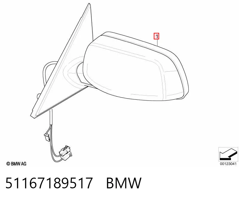 Espejo retrovisor izquierdo para BMW 5  E61