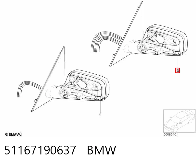 Espejo izquierdo BMW 7 sedán (E65, E66, E67) (2001 - 2008) precio, desde 429,15 EUR