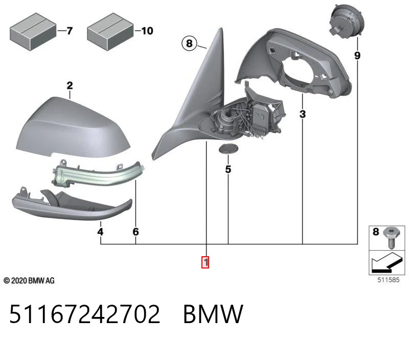 51167242702 BMW Espejo derecho