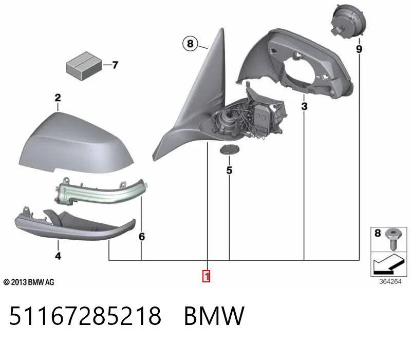 51167285218 BMW Espejo derecho