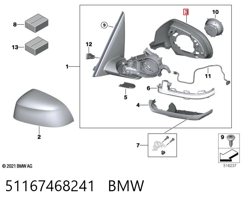 51167468241 BMW Anillo de retención del cojinete de la rueda delantera