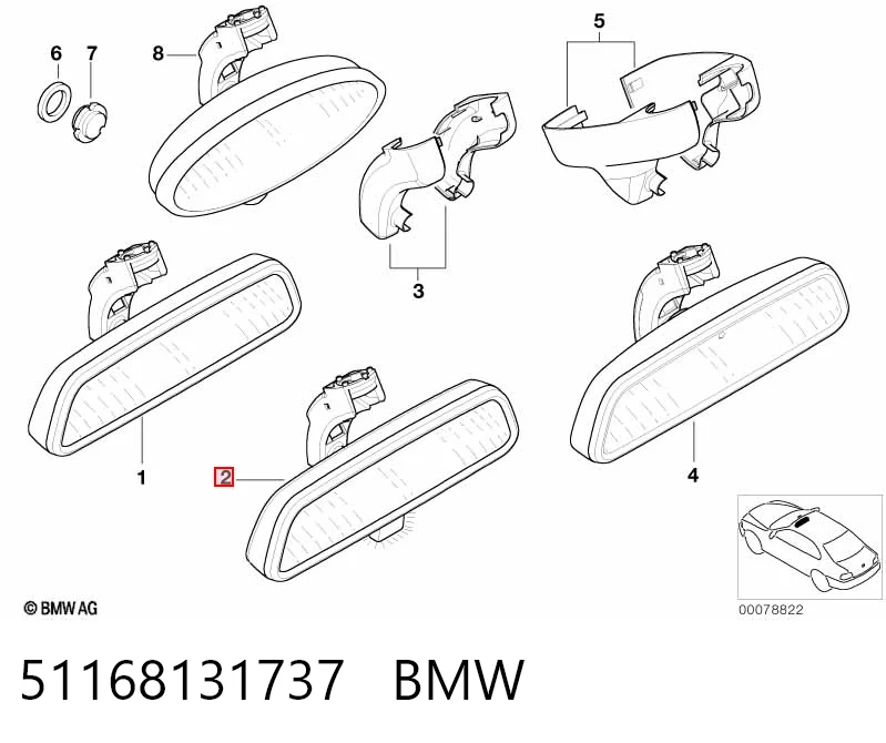 Espejo retrovisor interior para BMW X3  E83