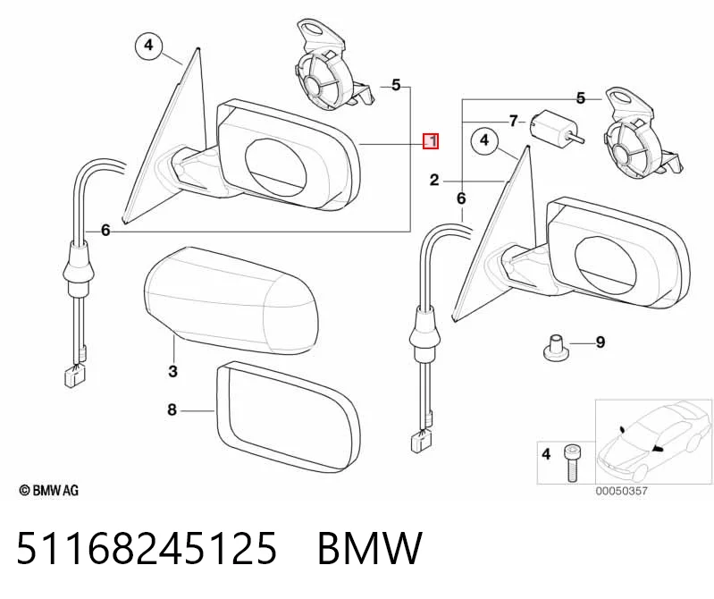 Espejo BMW 3  E46 segundo mano