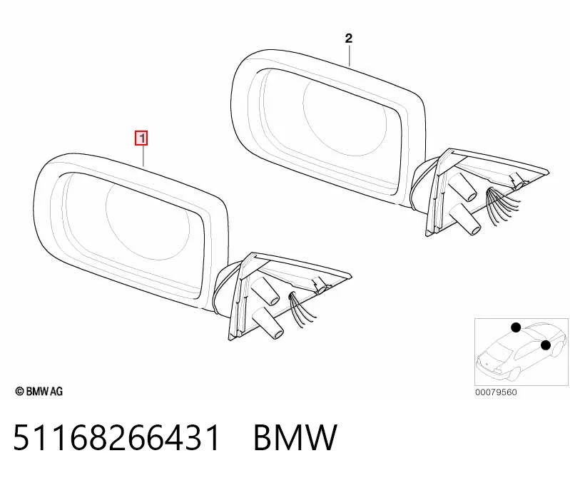 Comprar Espejo retrovisor izquierdo BMW 7  E38 a bajo precio