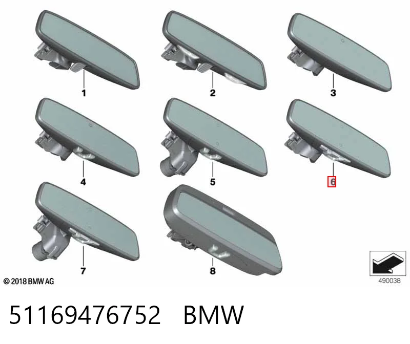 Espejo interior para BMW X4 G02, F98