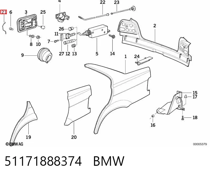 51171888374 BMW Aleta trasera izquierda