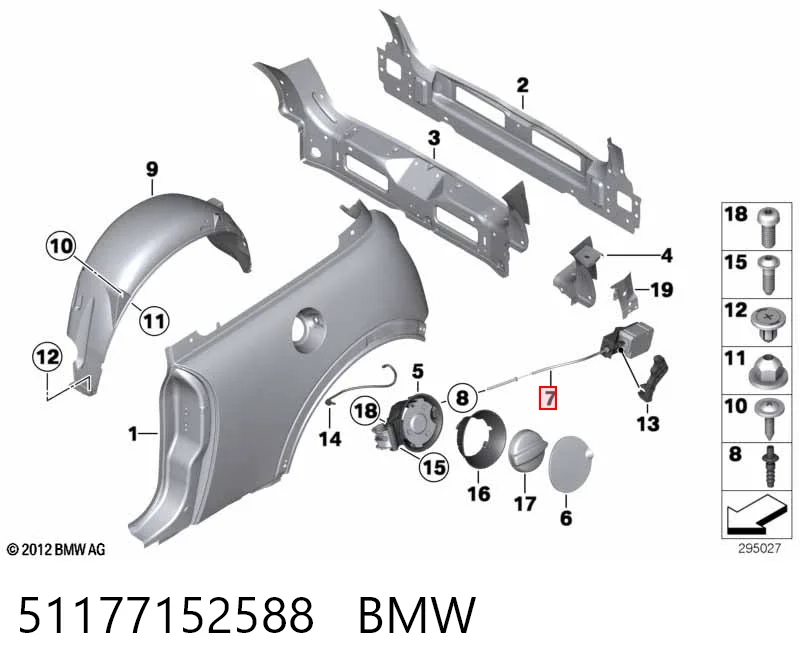 Comprar Motor de apertura de tapa de combustible Mini Cooper  R50, R53 a bajo precio