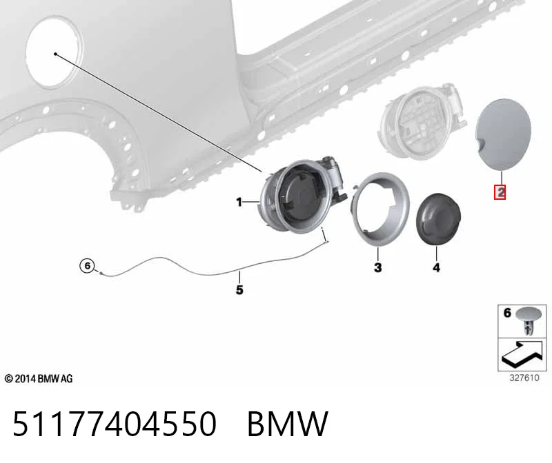 51177404550 BMW Tapa exterior de tanque combustible