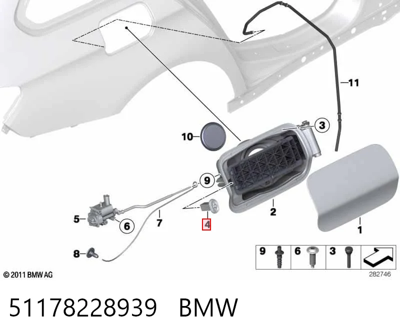 51178228939 BMW Pestillo de tapa de combustible