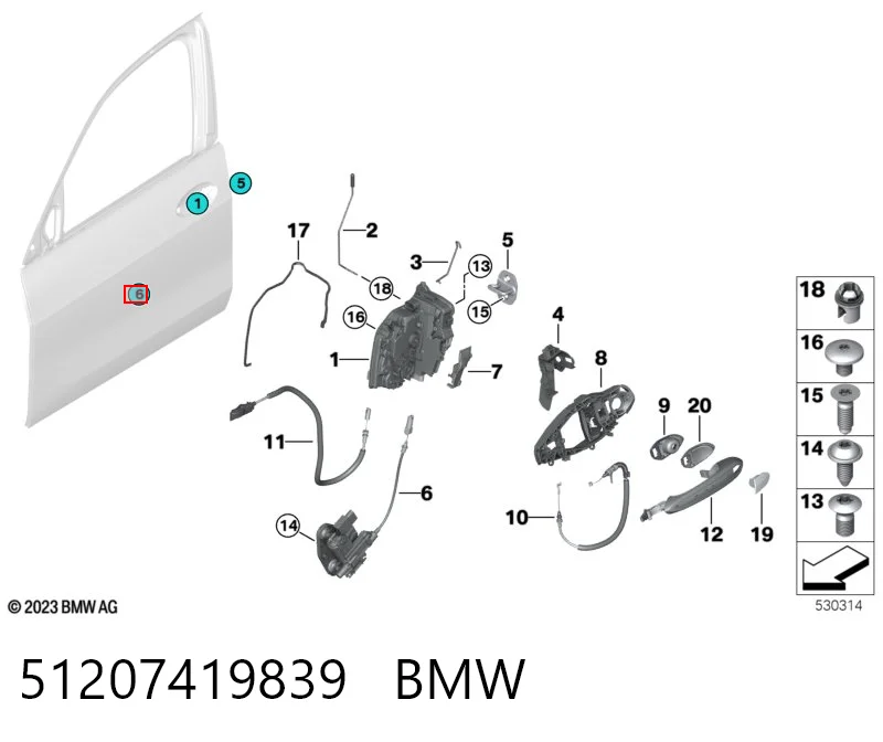 51207419839 BMW Motor de cierre suave de puerta