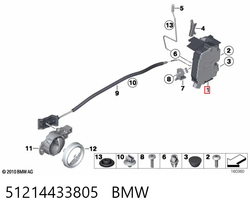 Cerradura de puerta delantera izquierda 51214433805 BMW