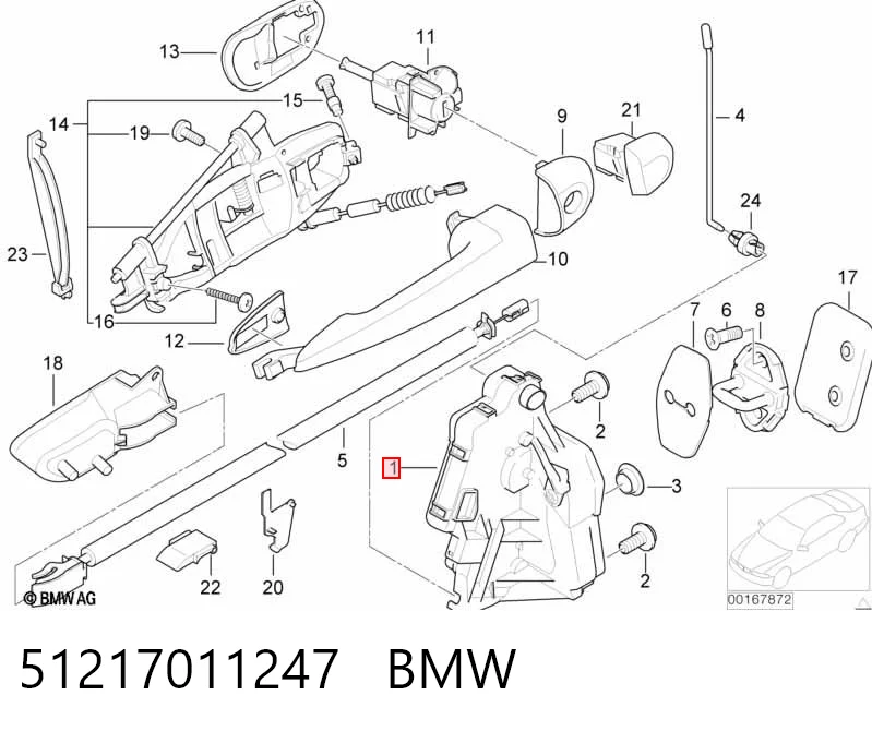 51217011247 BMW Cerradura de puerta