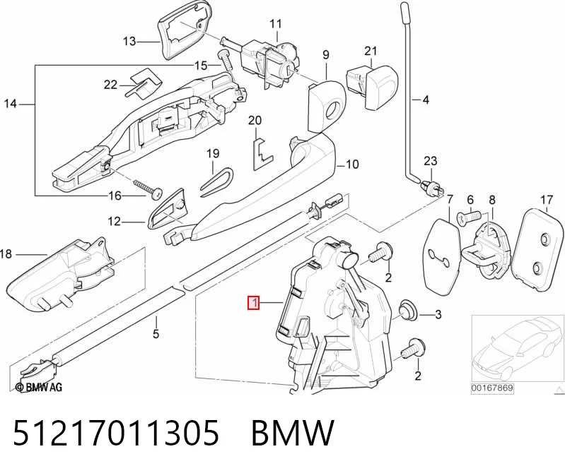 51217011305 BMW Cerradura de puerta